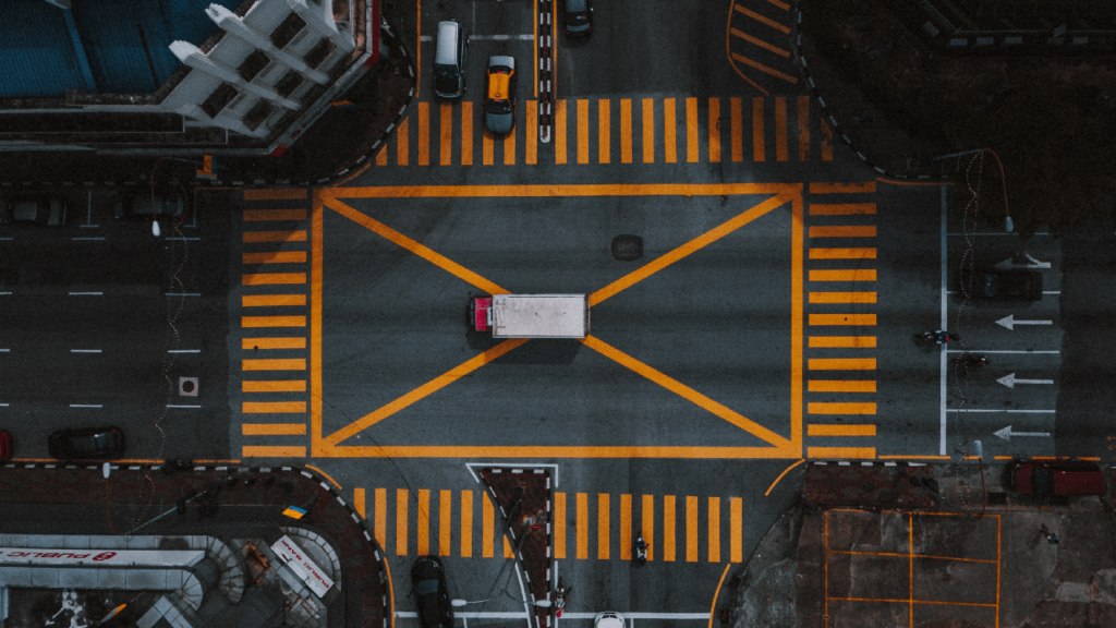 overhead shot of an intersection