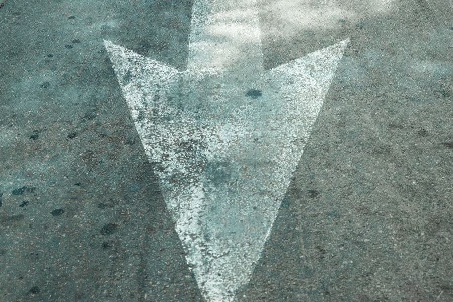 faded road markings