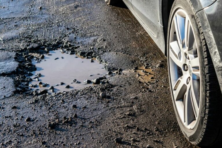 potholes on roads