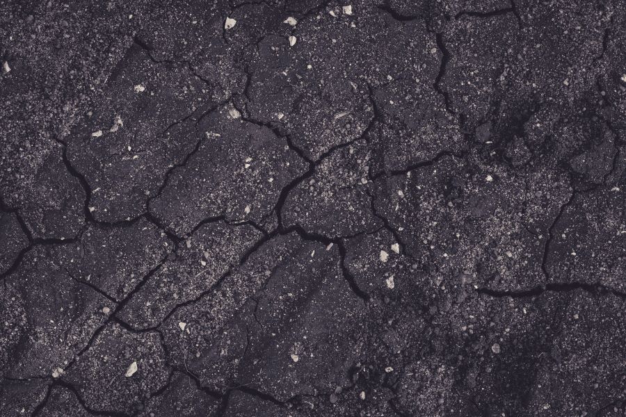 cracks on asphalt driveway