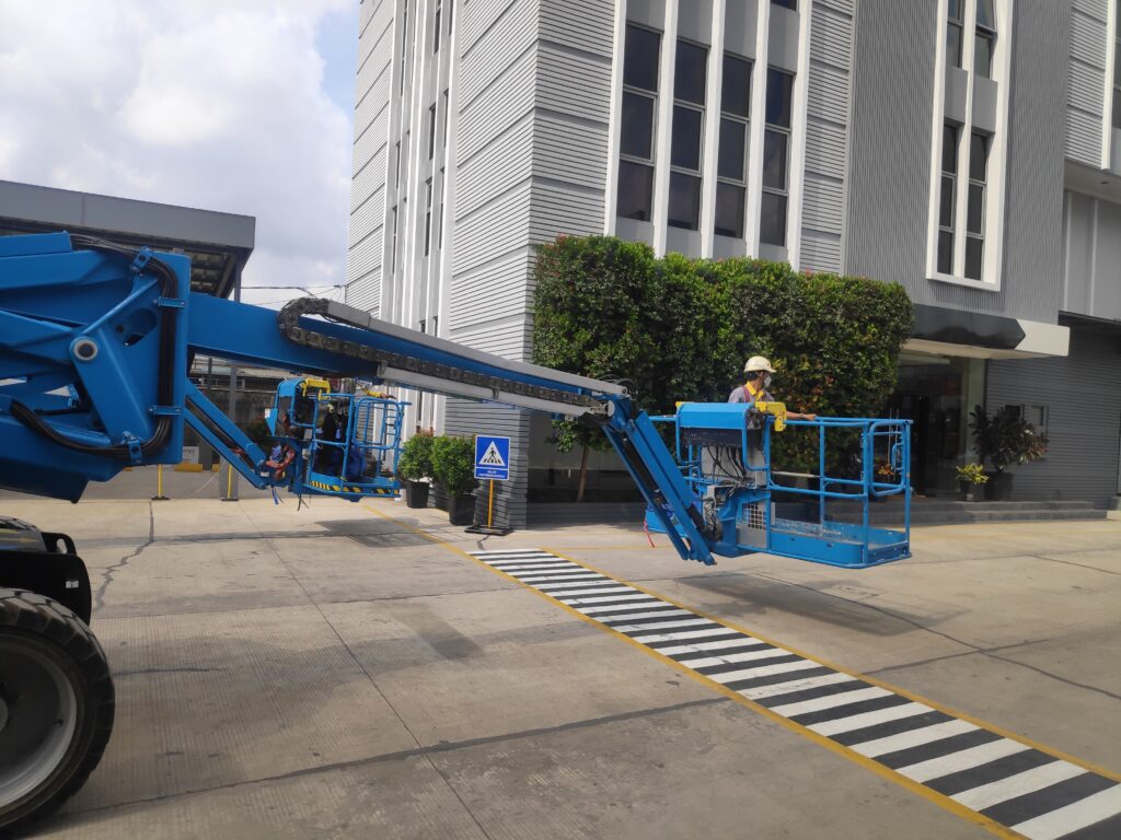 a road officer working Jakarta, Indonesia