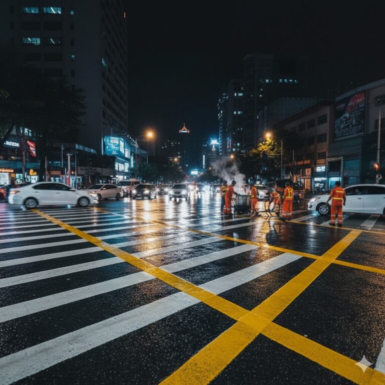 How Thermoplastic Paint Improves Road Safety in High-Traffic Areas